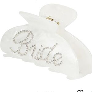 White Rhinestone 'Bride' Hair Claw Clip